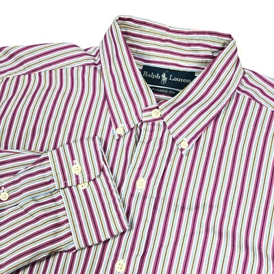 Camisa Polo Ralph Lauren Para Hombres Grande Trabajo Botón Suroeste Manta Rayas Años 90 Foto 1 de 4