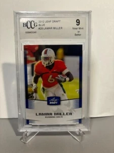 2012 LEAF DRAFT LAMAR MILLER ROOKIE BLUE #28 BCCG 9 DOLPHINS - Picture 1 of 2