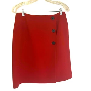 Minigonna vintage anni 90 Talbots donna taglia 10 Petites lana rossa con bottoni linea A - Foto 1 di 7