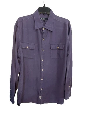 Camisa de seda Nat Nast Luxury Originals para hombre L grande manga larga púrpura 2 bolsillos Foto 1 de 4