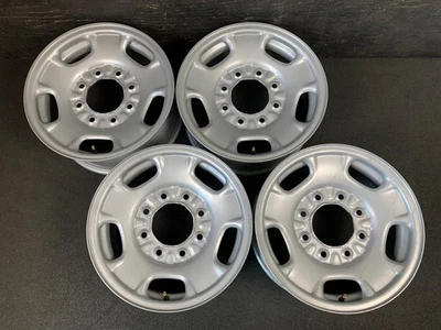 (4) GMC Sierra Chevy Silverado Suburban 2500 3500 Silver Steel Wheels Rims 17" Foto 1 de 4