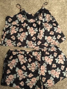 Catherines Marke Damengröße 5X Schlafset Trägertop + Shorts blau Blumendruck plus Pyjamas - Bild 1 von 10