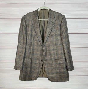 Hickey Freeman Blazer Suit Jacket Wool Silk Linen Blend Taupe Union Made USA 44R - Picture 1 of 12