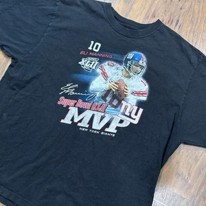 Vintage New York Giants Shirt Mens 2XL Black Reebok Eli Manning Super Bowl MVP - Picture 1 of 9