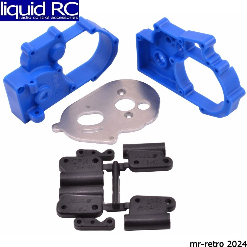 RPM R/C Products 73615 Gearbox Housing & R Mounts Blue:Tra 2WD Vehicles - Image 1 of 1