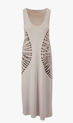 Vestido Raquel Allegra Off White Negro Navaja Espalda Tanque MIDI 2/M Único Hecho a Mano Foto 1 de 4