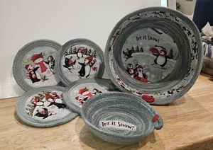 Handgefertigte Weihnachten Seil Schalen individuell verpackt verzierte Intarsien Ihre Wahl  - Bild 1 von 6