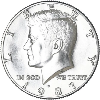 1987 D Kennedy Half Dollar CN-Clad Choice BU US Coin - Image 1 of 4