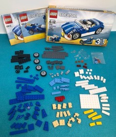 LEGO 6913 Creator 3 In 1: Blue Roadster Car + 2,  100% Complete w/ Manuals, Box