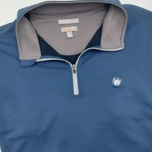 Peter Millar Men's XL Element 4 Wicking 1/4 Zip Pullover Blue Golf Stretch - Picture 1 of 13