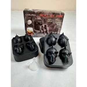 Bandeja para cubitos de hielo Chiyan calavera en caja original bandeja de hielo de silicona cubo de hielo 3D sin BPA - Imagen 1 de 7