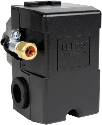 Lefoo Quality Air Compressor Pressure Switch Control 95-125 PSI 4 Port Black  - Photo 1/4