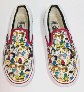 Scarpe da tennis basse VANS donna, taglia 9,5 slip-on Peanuts "The Gang" Snoopy 2017 - Foto 1 di 6