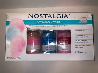 Набор хлопковых конфет Nostalgia Flossing Sugar FSCC8 для изготовления хлопковых конфетных конусов - Изображение 1 из 4