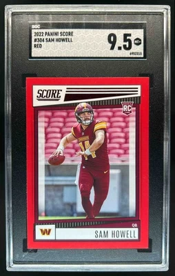 2022 Panini Score Sam Howell RC Red Rookie #304 Commanders SGC 9.5 - Image 1 of 2