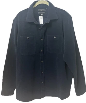 NWT Banana Republic Navy Blue Heavyweight Chammy  Shirt Jacket Mens Large Thick - Image 1 of 4