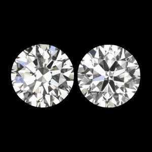 1ct GIA CERTIFIED DIAMOND STUD EARRINGS EXCELLENT CUT ROUND H SI2 NATURAL PAIR - Picture 1 of 3
