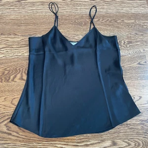 Frame Cami Top Womens XL Black 100% Silk V-Neck Double Straps Camisole - Picture 1 of 9