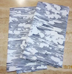 Set 2 abstract clouds kitchen towels; navy, white; cotton; Moxie's Mayhem; 28x20 - Picture 1 of 4