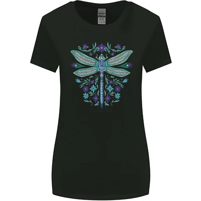 A Floral Dragonfly Womens Wider Cut T-Shirt - Image 1 of 4