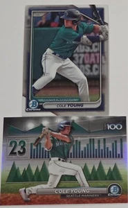 Cole Young 2 Card Lot : 2024 Bowman Prospect Chrome #BCP-112 & Top 100 Mariners - Picture 1 of 1