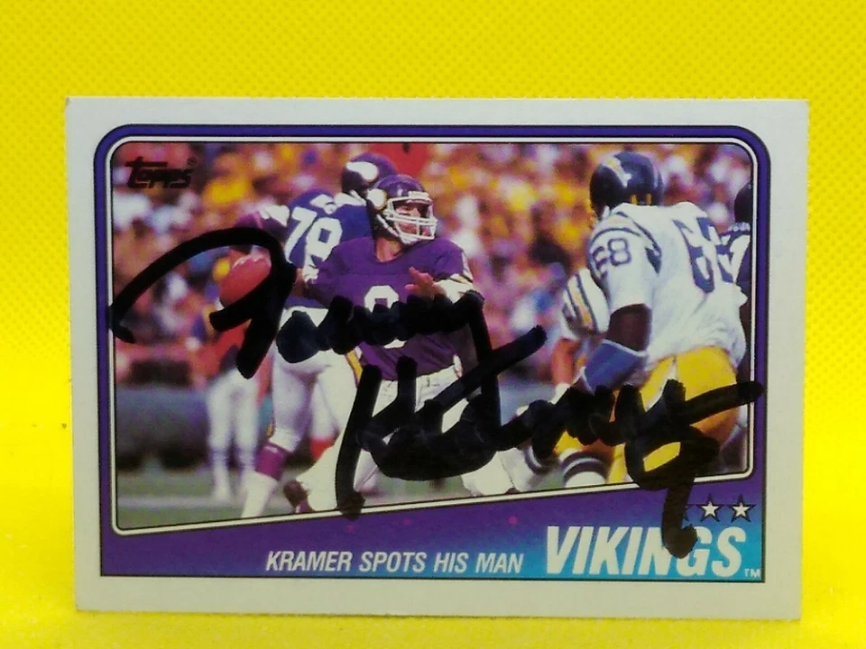 Tommy Kramer 1988 Topps #146 PERSONAL AUTOGRAPH - Image 1 of 1