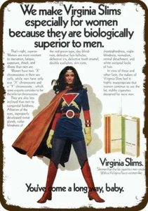 1971 VIRGINIA SLIMS Zigaretten Vintage Look DEKO REPLIK BLECHSCHILD - Bild 1 von 1