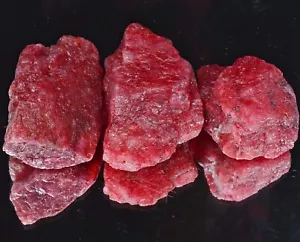 DYED 800-1000 Ct Utah Treated Beryl Bixbite Red Rough Certified Gemstones R - Picture 1 of 9