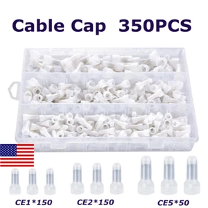 350PCS AWG22-16/16-14/12-10 Transparent Closed End Crimp Cap Wire Connectors Kit - Picture 1 of 8