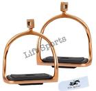 ROSE GOLD HORSE DOUBLE BEND SAFETY POLISH STIRRUPS (4.75’’) IRONS STAINLESS