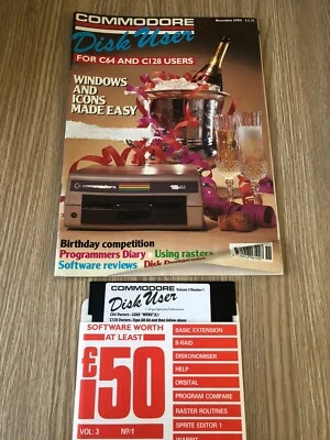 MAGAZINE COMMODORE 64 128 DISK USER NOVEMBER 1989 + DISK JEUX RARE - Image 1 of 3