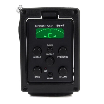 Acoustic Guitar Pickups 4-Bands Equalizer Tuner Preamp Amplifier W/ 6.5MM Output - Image 1 of 4