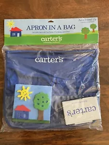 Carter’s Kinder blau Alter 3 Schürze in einer Tasche Geschenkset mit 3 Kunststempeln NEU - Bild 1 von 2