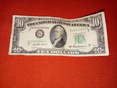 1950 TEN DOLLAR BILL HIGH SERIAL NUMBER 88919546/BONUS COINS INCLUDED - Image 1 of 4