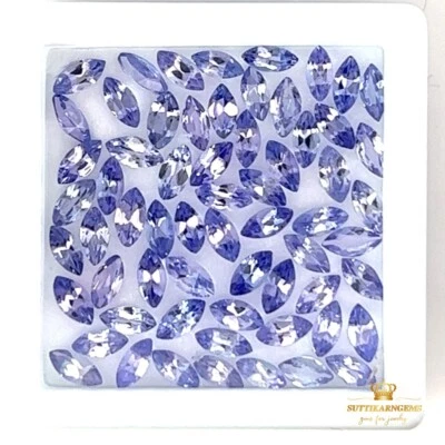 4x2 MM Natural Tanzanite Marquise Cut  Loose Gemstone Lot , Natural Gemstones - Image 1 of 3