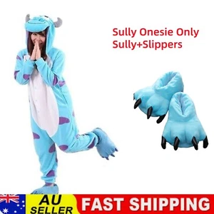 Sully Monsters Inc Kigurumi Costume Party Slippers Book Week Fancy Dress Adult - Picture 1 of 14