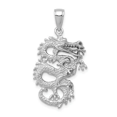 Lex & Lu 14k White Gold 3D Dragon Charm - Image 1 of 4
