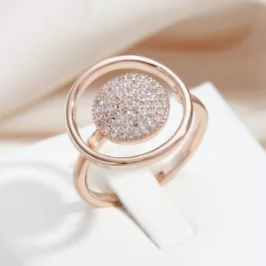 Unique Luxury Full Paved Ring Natural Zircon Natural Zircon Girls Fashion Gift - Picture 1 of 26