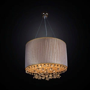 Lampadario classico in tessuto e cristallo design swarovsky 6 luci BGA 2283-s40 - Picture 1 of 1