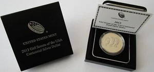 USA 1 Dollar 2013 100 Years Girl Scouts Silver Proof - Picture 1 of 3