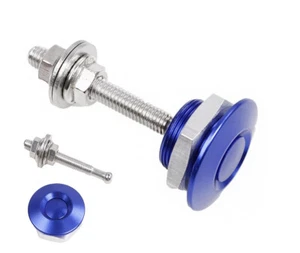 2PCS 30MM Car Push Button Hood Pin Lock Clip Kit Bonnet Quick Release Latch Blue - Picture 1 of 9