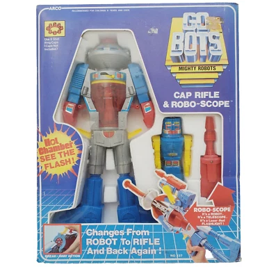 Mira telescópica completa para rifle y robot Hot Chamber Cap 1985 de colección Gobots Go Bots caja en caja original Foto 1 de 4