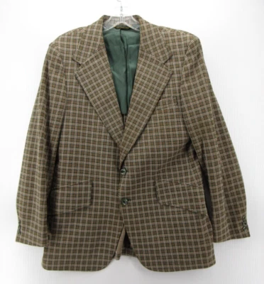 VINTAGE McGregor Sport Coat Men 42 Green Blazer Plaid Rockabilly 60s USA Funky - Image 1 of 4