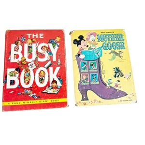 Vintage 70er Kinderzimmer Pre-K Kinderbuch Menge 2 Dekor Disney Rand McNally beschäftigt Buch - Bild 1 von 12