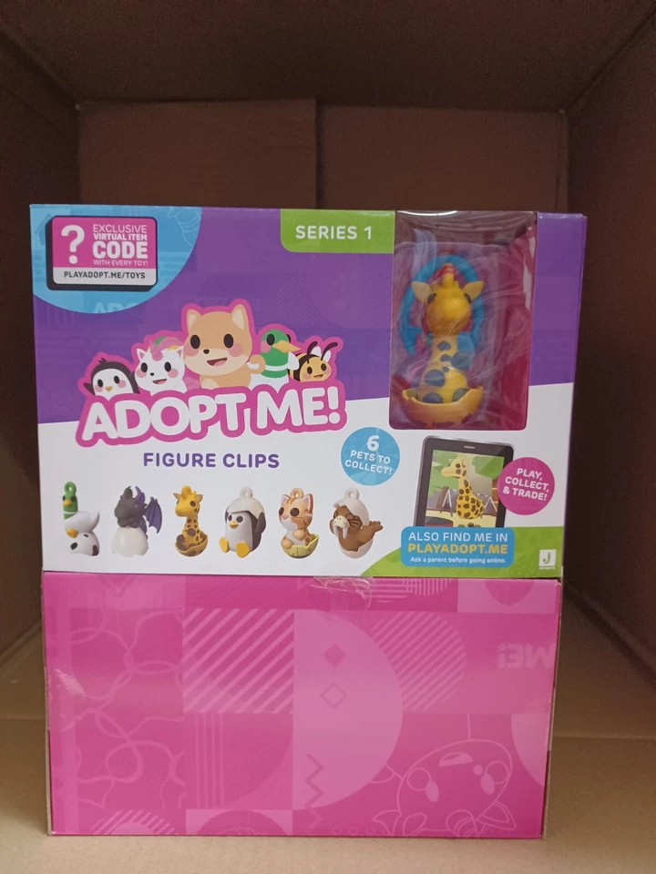 Box of 24 Pieces Adopt Me Mystery Pets Figure Clips Blind Bag Code