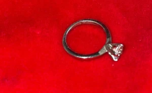 Single Clear Stone Silver band Ring - Picture 1 of 15