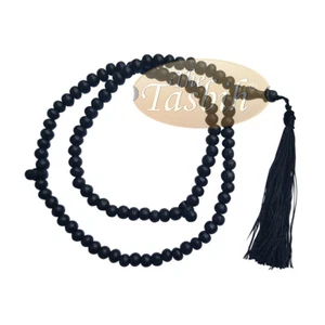 Handcrafted Black Rustic Coffee Wood Islamic Tasbih Prayer Beads Economic Rosary - Picture 1 of 3