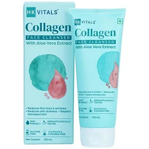 Limpiador facial de colágeno HealthKart con extracto de aloe vera reduce las arrugas 100 ml - Imagen 1 de 7