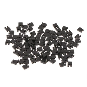 100 Pcs 2.54mm Standard Jumper Blocks Caps For Hard CD Drive DVD Motherboards - Photo 1/5