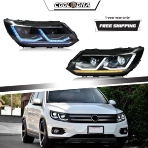Full LED Headlight For 2013-2017 Volkswagen Tiguan Front Lamp Assembly Animation - Picture 1 of 24